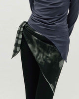 Half&Half Plaid Square Scarf 95 _ BEIGE