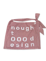 000Design Cotton Check Tie Bag / Burgundy