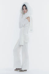 CARRIE HOODED MUFFLER ivory