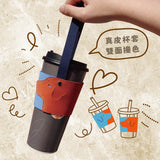 French Bulldog genuine leather drink bag