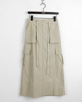 Abe nylon string cargo back banding long skirt