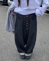ボタンローデニムパンツ