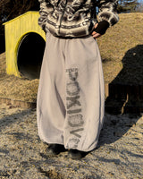 Poki Big Wide Lettering Sweat Pants