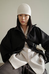 Wool zipup jumper, Black