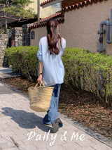 Oversized fit see-through shirt(4color)
