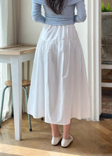 Eki Banding Shirring Flare Long Skirt