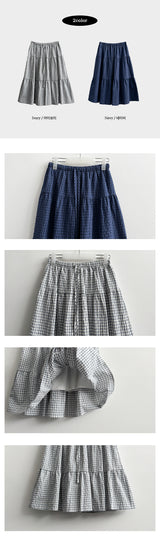 Tiru Waistbanding Checkskirt