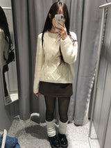 ラボケーブルラウンドニット
