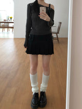 Ribbon One Shoulder Knitwear (4 colors)
