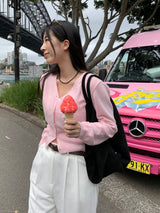 ジープウールVネックカーディガン