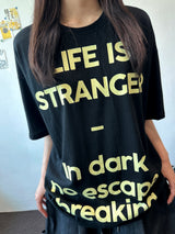 Ody Letter Graphic Oversized T-Shirt 4color