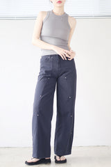 Bolt pin tuck wide pants