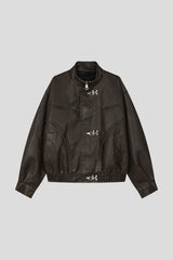 フックウォッシュ加工レザージャケット