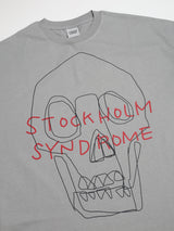 LINE SKULL TEE - GREY