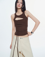 CONRAD SLEEVELESS TOP (BROWN)
