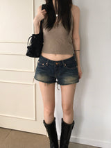 ジェット ローライズ デニム ショートパンツ