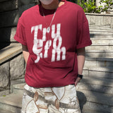 グラフィックブラッシュレタリング半袖Tシャツ