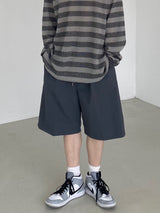 Nylon wide banding half pants 2C