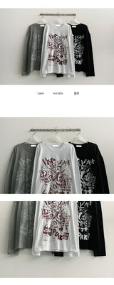 Deco Lettering Long Sleeve Long Sleeve T-shirt (3 colors)