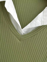 Rella Ribbed Collar Tee