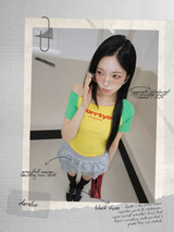 Lemonade Unbalanced Off-Shoulder Short-Sleeved T-Shirt