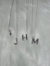 チャビーイニシャルネックレス (7 Letters, Silver)