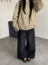 Lunen Washing Wide Denim Pants