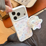 フラワー キャット マグネティック iPhone ケース