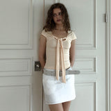 Via latea tie T-shirts (peach)