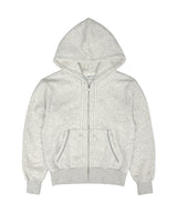 Cベルベットロゴフリースジップアップフーディー_オートミール