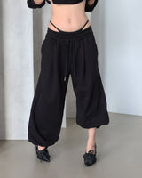 Koneco Pintuck Wide Jogging Pants