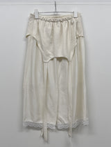 Fold Satin Lace Skirt