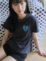 ハートロゴTシャツ - ディープネイビー
