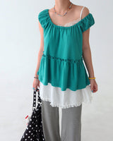 inen lace bustier long blouse & mini dress