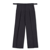 DOUBLE BUCLE SLACKS WIDE PANTS