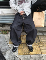 No.1537 V wide non-fade denim PT