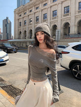 Lace off-shoulder top(3colors)