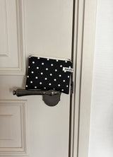 Dot flat pouch - black , M size