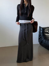 Soft golgi long skirt(3color)