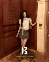 [ORIGINAL] HOLLY TIE SHORT-SLEEVE KNITTED SET