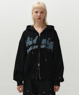 ov damage hood zip up (black)