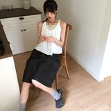 ディンシバミューダハーフレングスカーゴデニムパンツ