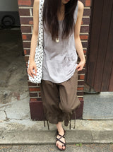 Fineb Button Pocket Layered Sleeveless One Piece