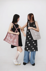 000Design Cotton Check Tie Bag / Burgundy