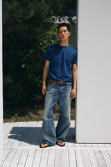 Cool curve half t-shirts(Aquablue)