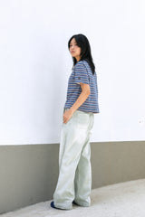 ALARM マルチストライプTシャツ BLUE_WOMAN