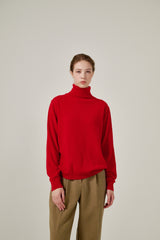 Cashmere turtle neck knit (Red)