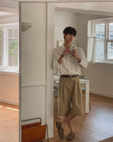 フォーマルヘリンボーンバミューダデニムパンツ