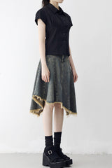 Reneck denim ankle skirt