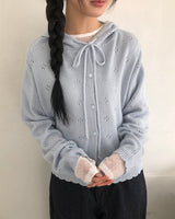 Mamel Punching Hood Knit Cardigan